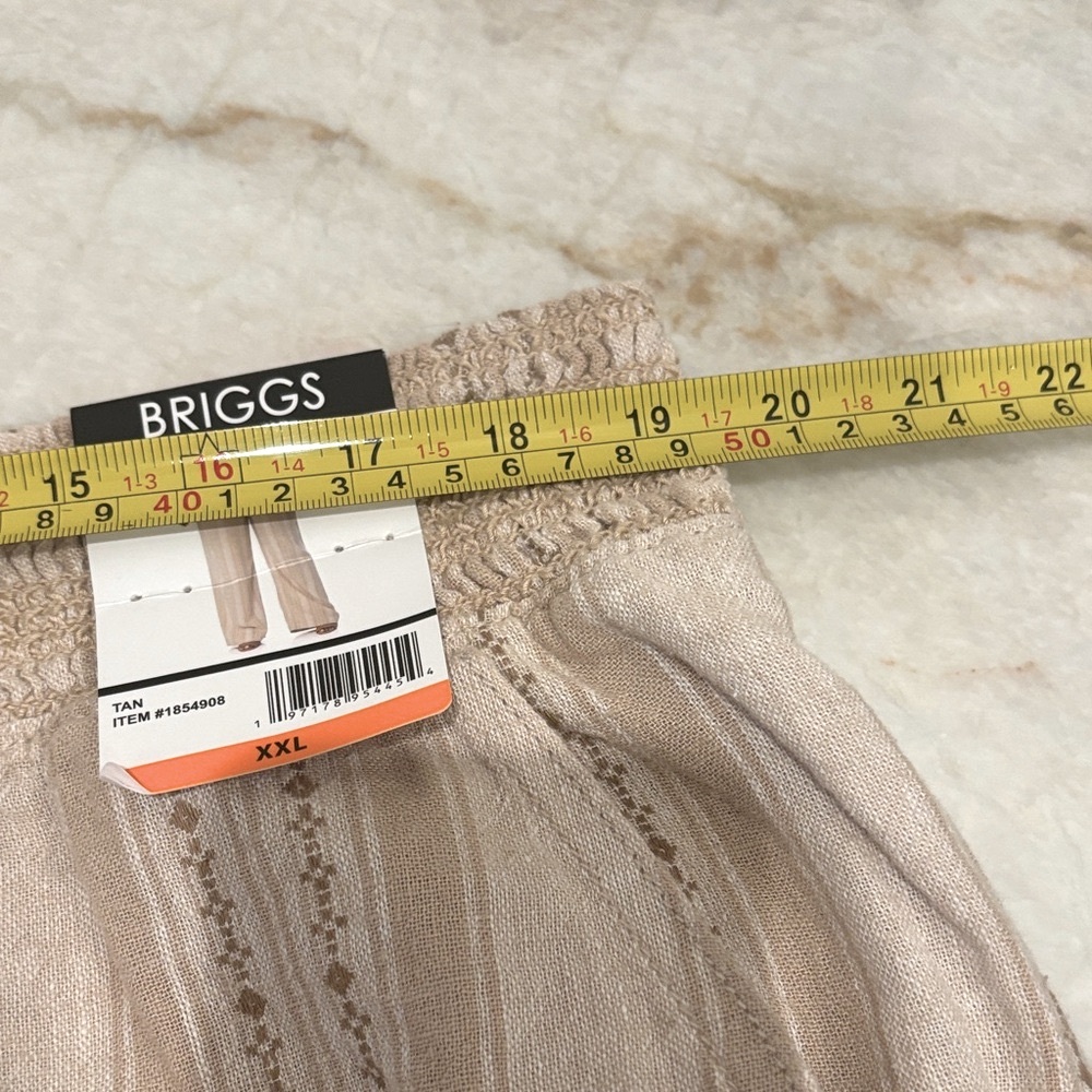 Briggs New York Women's Linen Blend Pull-On Pants – Tan, Size XXL, Relaxed. NWT - Picture 9 of 15